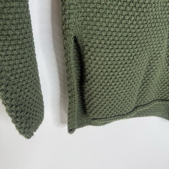 Women’s Forest Green Chunky Knit Earthy Style Sweater Boho Size Large - Picture 4 of 6